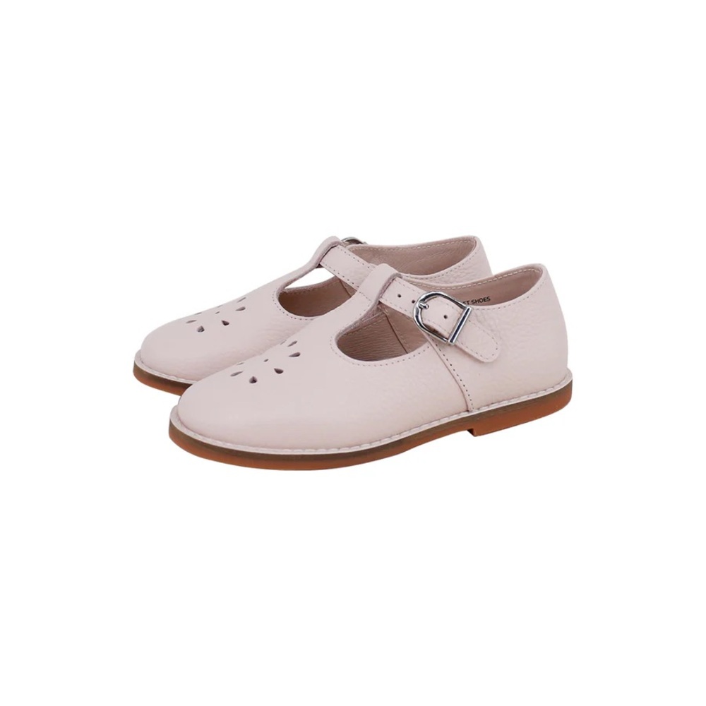 Starburst Tstrap Pink Pebbled Leather